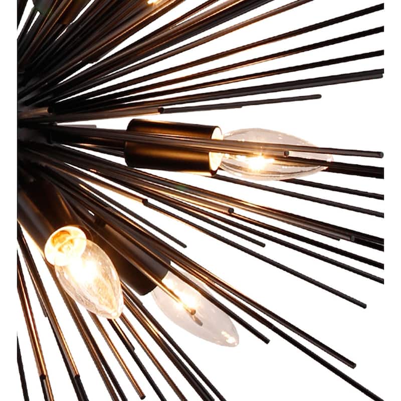 12 Light Sputnik Chandelier in Black finish - 24wx24Lx15.80H in.