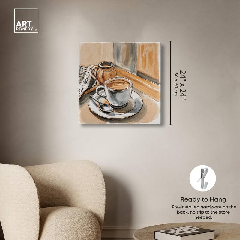 Sunday Coffee Canvas by Art Remedy, Gallery Wrapped