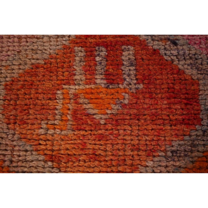 Transitional Oushak Vintage Runner Rug Handmade Turkish Wool Carpet - 3'4"x 10'5"