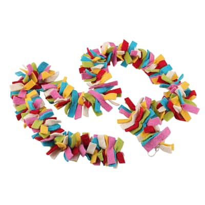 Novica Handmade Vivacious Celebrations Wool Felt Garland