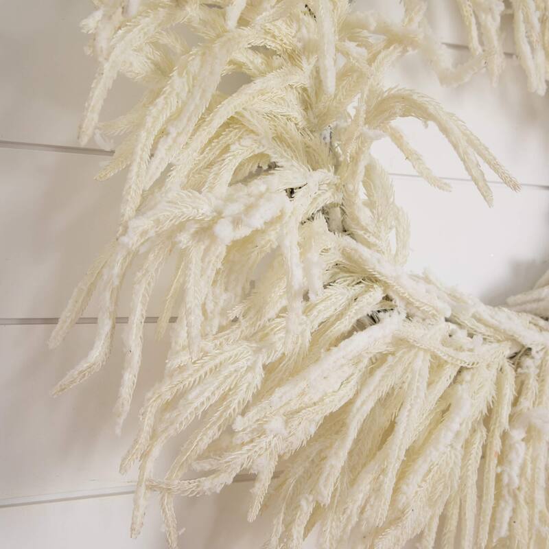 24-in Artificia Real Touch White Norfolk Island Pine Wreath