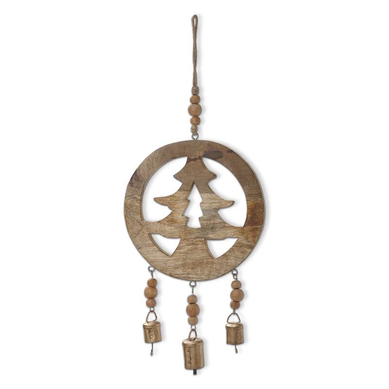Woodland Tree Hanging Decor - Natural Wood Ornaments for Holiday Trees - 20" H x 7.5" L x 1" W - Dust Clean