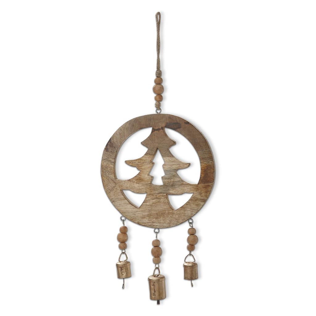 Woodland Tree Hanging Decor - Natural Wood Ornaments for Holiday Trees - 20" H x 7.5" L x 1" W - Dust Clean