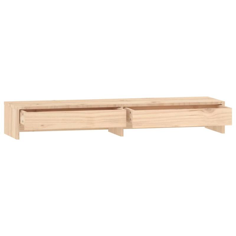 vidaXL Monitor Stand 39.4x10.6x5.9" Solid Wood Pine - 39.4 x 10.6 x 5.9"