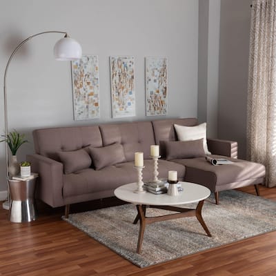 Claire Contemporary Clay Fabric Upholstered Convertible Sofa Bed