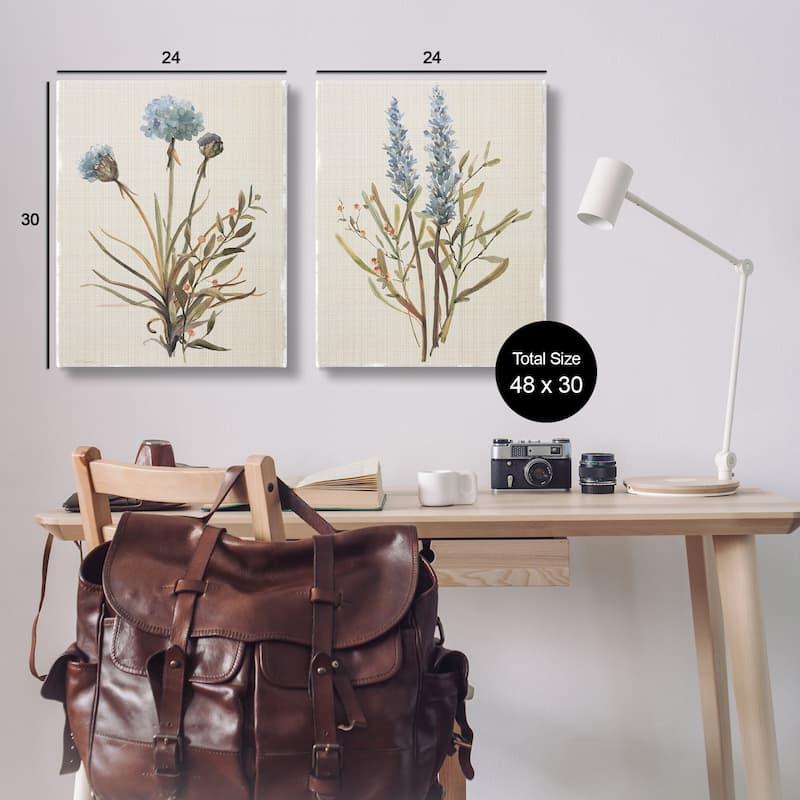 Stupell Natural Budding Blooms Canvas Wall Art Design By Carol Robinson (Set of 2)