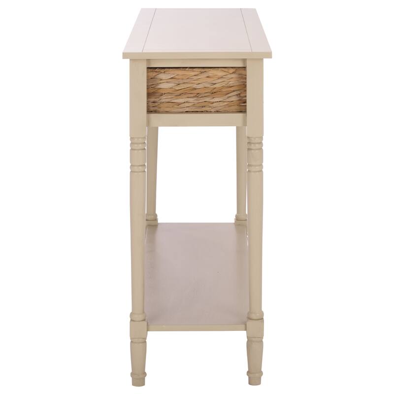 SAFAVIEH Evalena Distressed Black Console Storage Table - 44.5" x 13.4" x 31.5" - 45"W x 13"D x 32"H