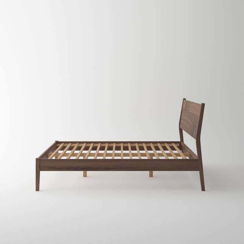 Isabella Mid Century Bedroom Set - Solid Black American Walnut (Bed + 1 Nightstand + Dresser + Chest)