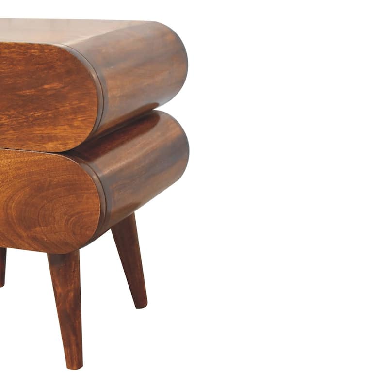 Artisan Furniture Solid Wood Bubble Chestnut Bedside, Brown with Two Drawers