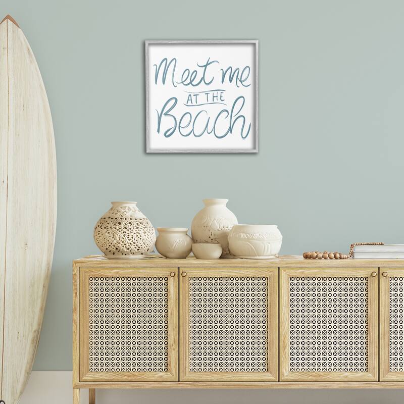 Stupell Minimal Meet At Beach Framed Giclee Art Design By SunDance Group
