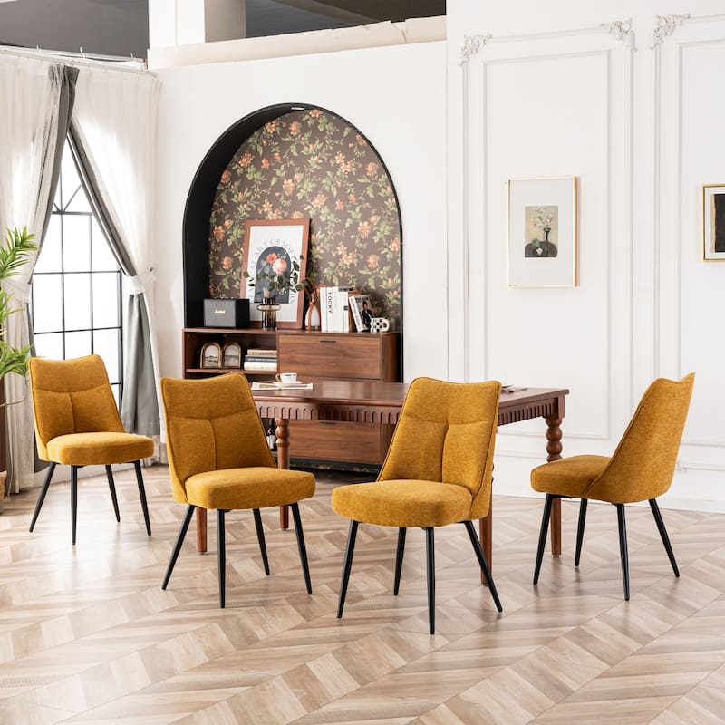 Modern Upholstered Fabric Kitchen & Dining Room Chairs Set of 2