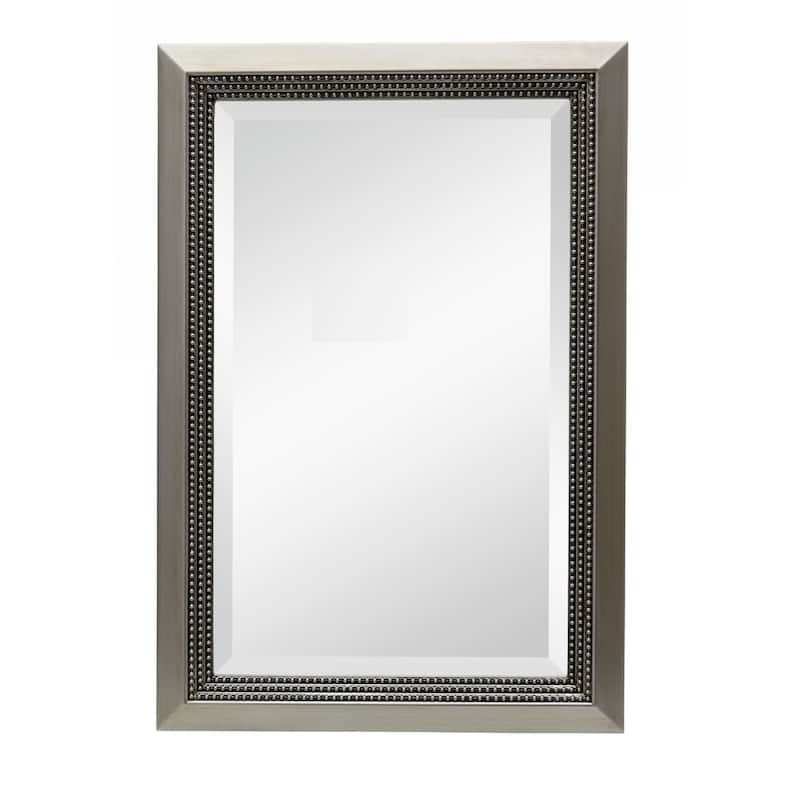 The Gray Barn Warm Silver Beaded Edge Rectangular Wall Mirror