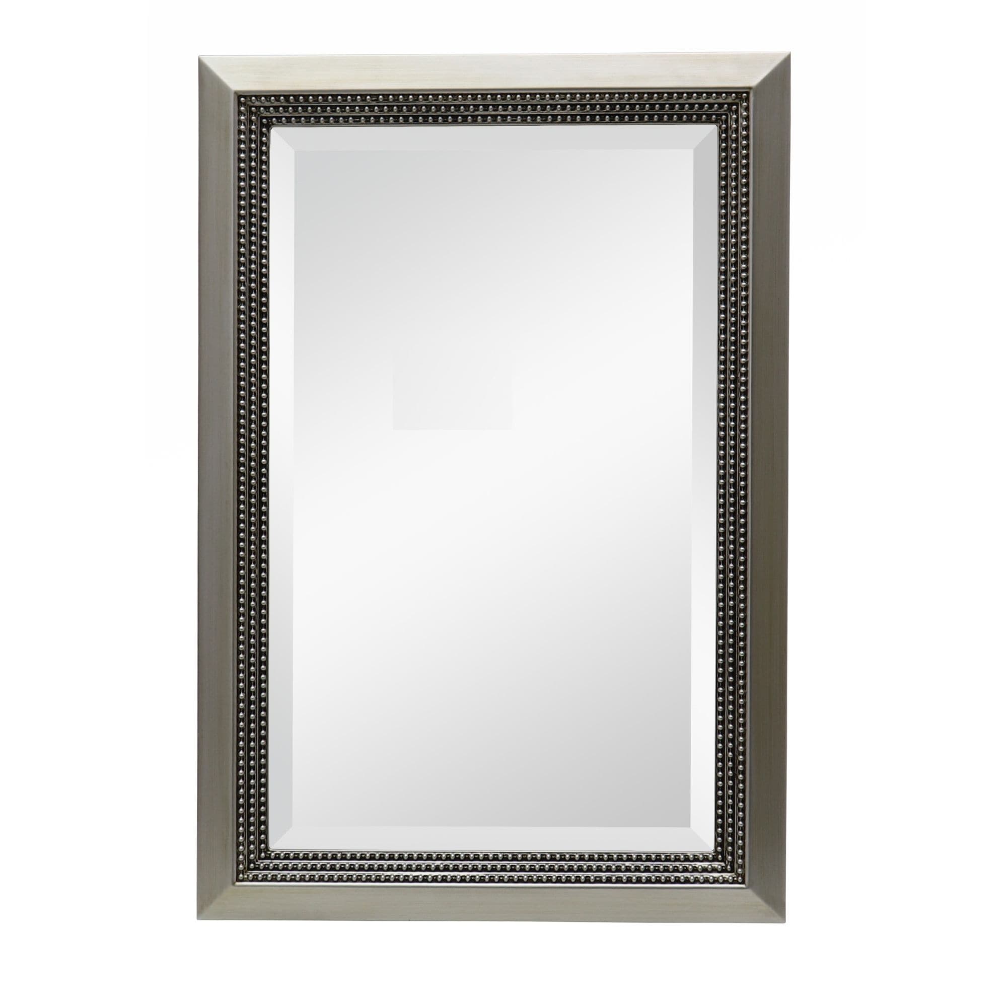 The Gray Barn Warm Silver Beaded Edge Rectangular Wall Mirror