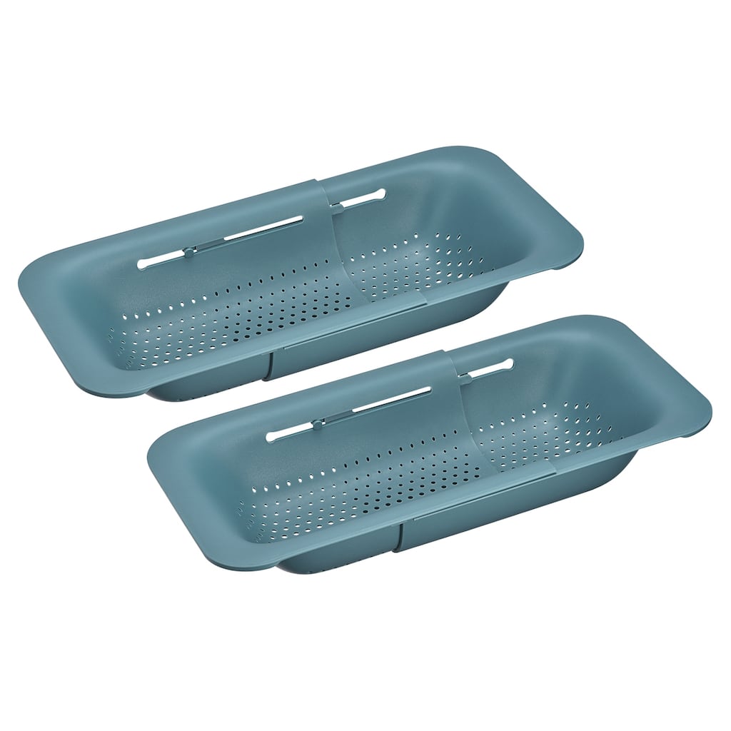 Collapsible Colander Kitchen Over the Sink Drain Strainer Basket 2Pcs - 36.2cm x 20cm x 7cm
