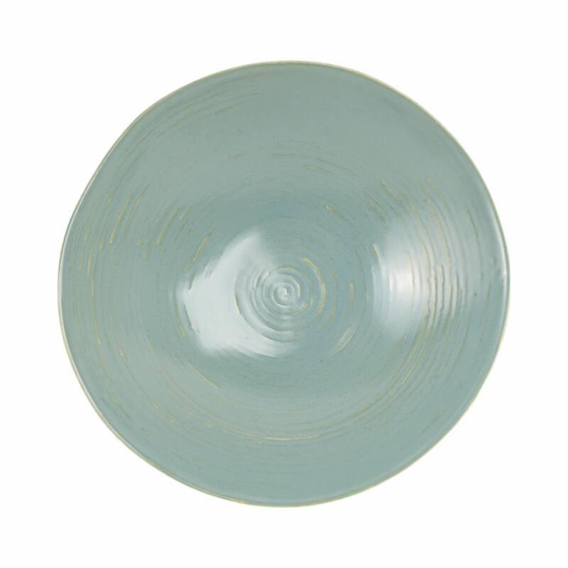 Decorative Round Pedestal Accent Bowl - 15", Green - 15.0"