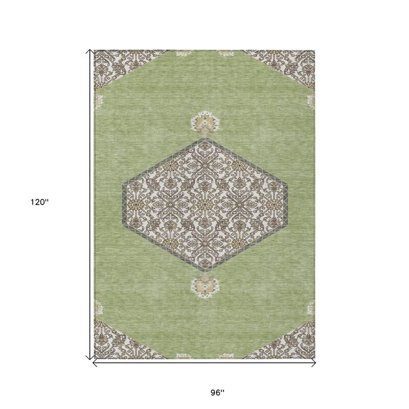 HomeRoots Oriental Traditional Rectangle Outdoor Rug