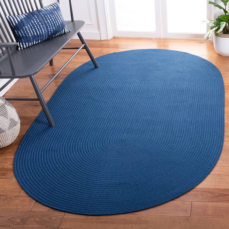 SAFAVIEH Handmade Braided Country Casual Lavada Rug - 8' x 10' Oval - Blue