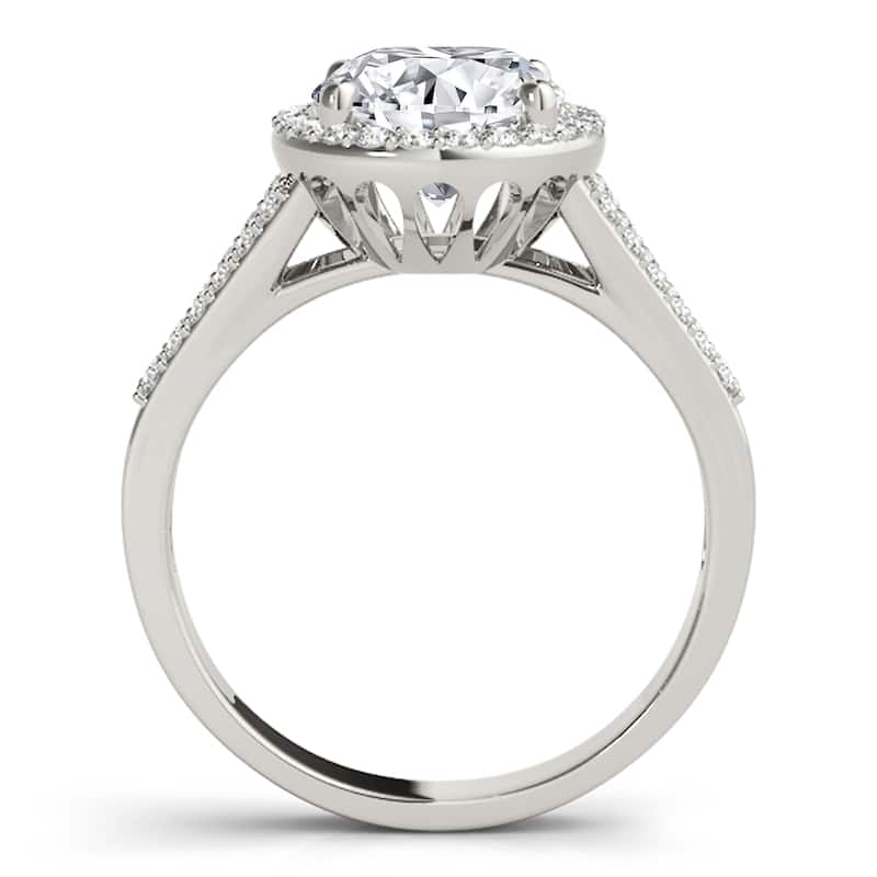 Auriya 14k White Gold Lab Grown Oval Diamond Halo Engagement Ring 0.50 to 5.00 ct. tw. (F-G VS)