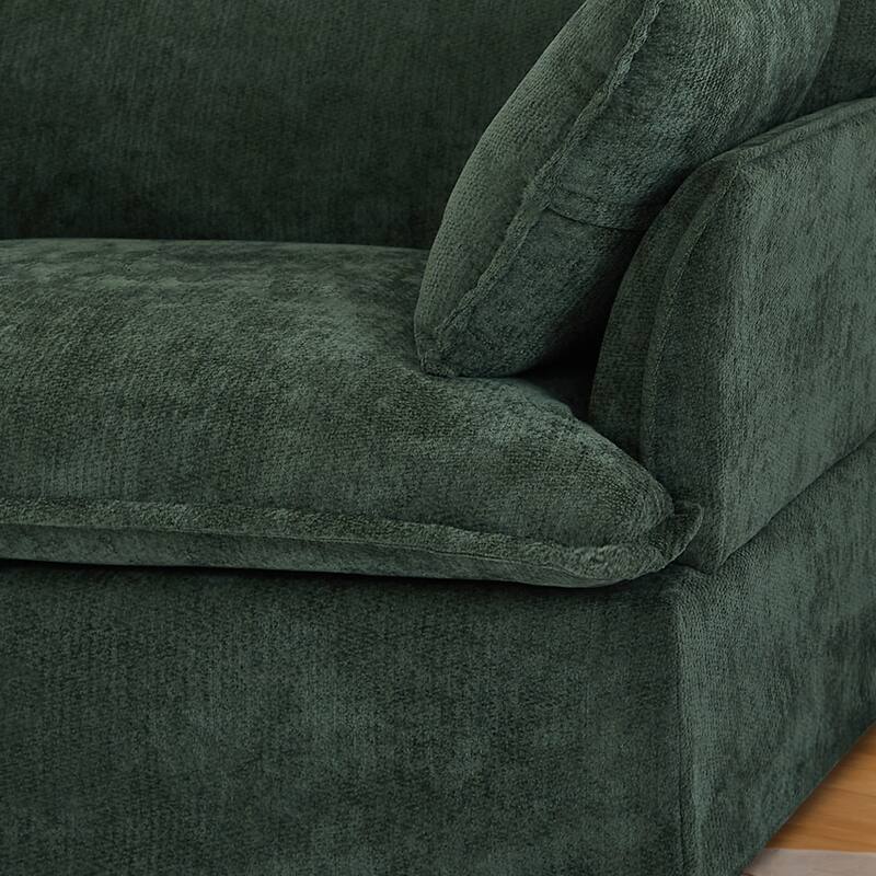 Roomfitters 47.2" Oversized Accent Chair, Chenille Armchair with Deep Wide Seat, Throw Pillows, Modern Lounge Sofa