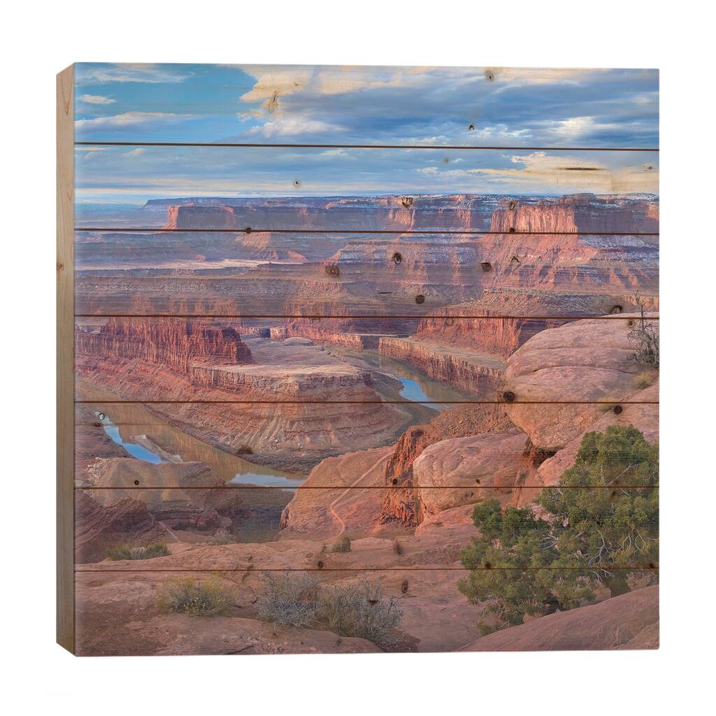 Colorado River From Deadhorse Point, Canyonlands National Park, Utah Print On Wood by Tim Fitzharris - Multi-Color