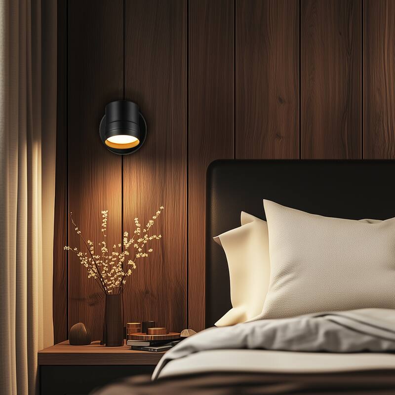 4.5" 1-Light Matte Black Dimmable LED Integrated Track Lighting Spotlight with Pivoting Head