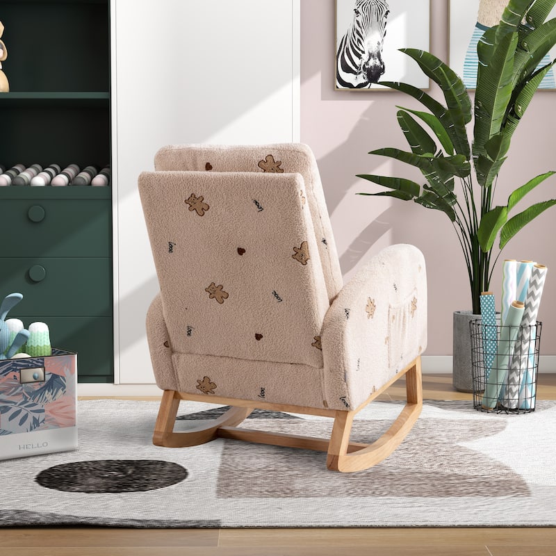 26.8"W Modern Nursery High Back Accent Rocking Chair