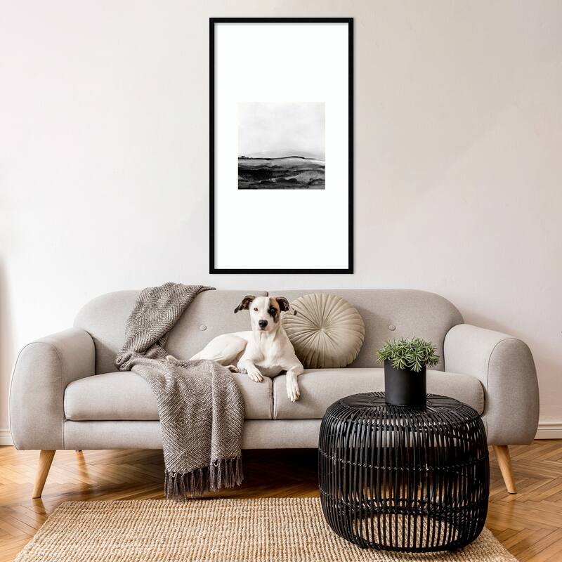 Mono Landscape No. 1 by Dan Hobday Wood Framed Wall Art Print - Svelte Noir Black