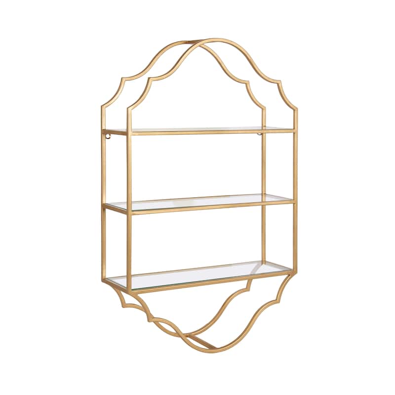 Kate and Laurel Leanna Tiered Wall Shelf - 20x32 - Gold