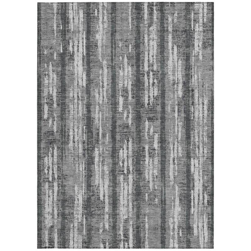 HomeRoots Striped Transitional Rectangle Outdoor Rug
