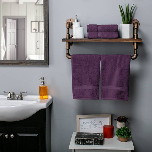 Marche Egyptian Cotton 4 Piece Hand Towel Set by Miranda Haus - Plum