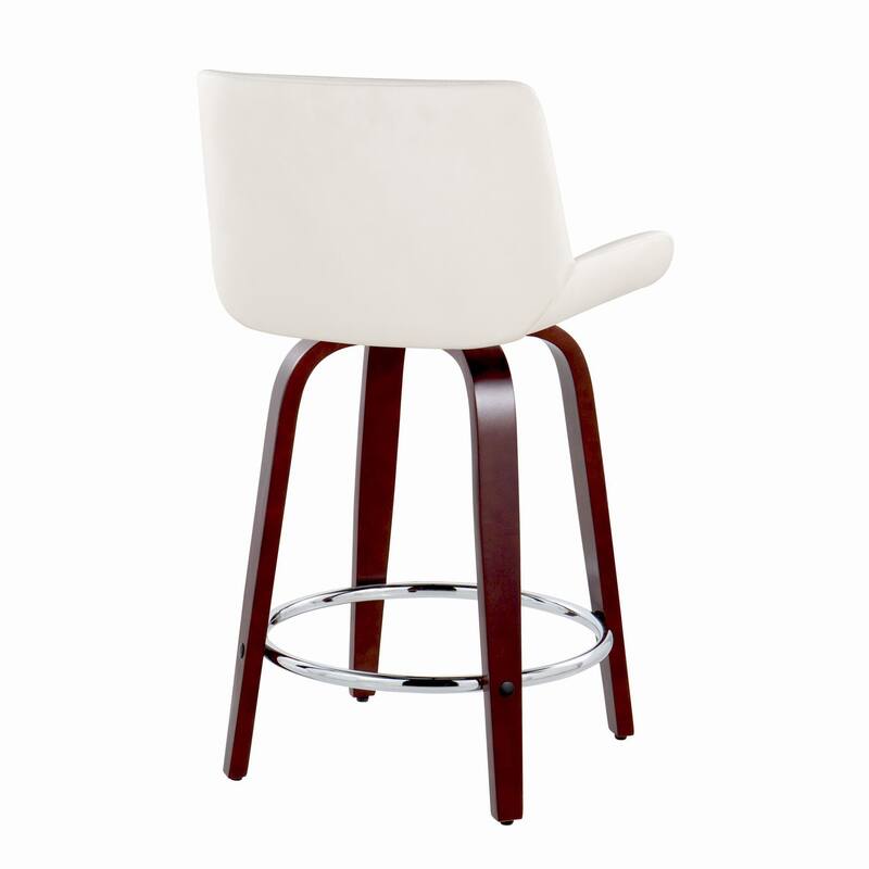 Santi Upholstered 24" Fixed-Height Counter Stool - Set of 2