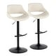 preview thumbnail 14 of 144, Silver Orchid Svellingen Adjustable Bar Stool with Rounded T Footrest - Set of 2 Cream Noise Fabric/Black Metal