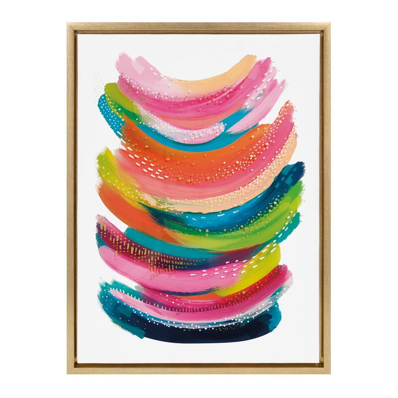 Kate and Laurel Sylvie Bright Abstract Framed Canvas By Jessi Raulet