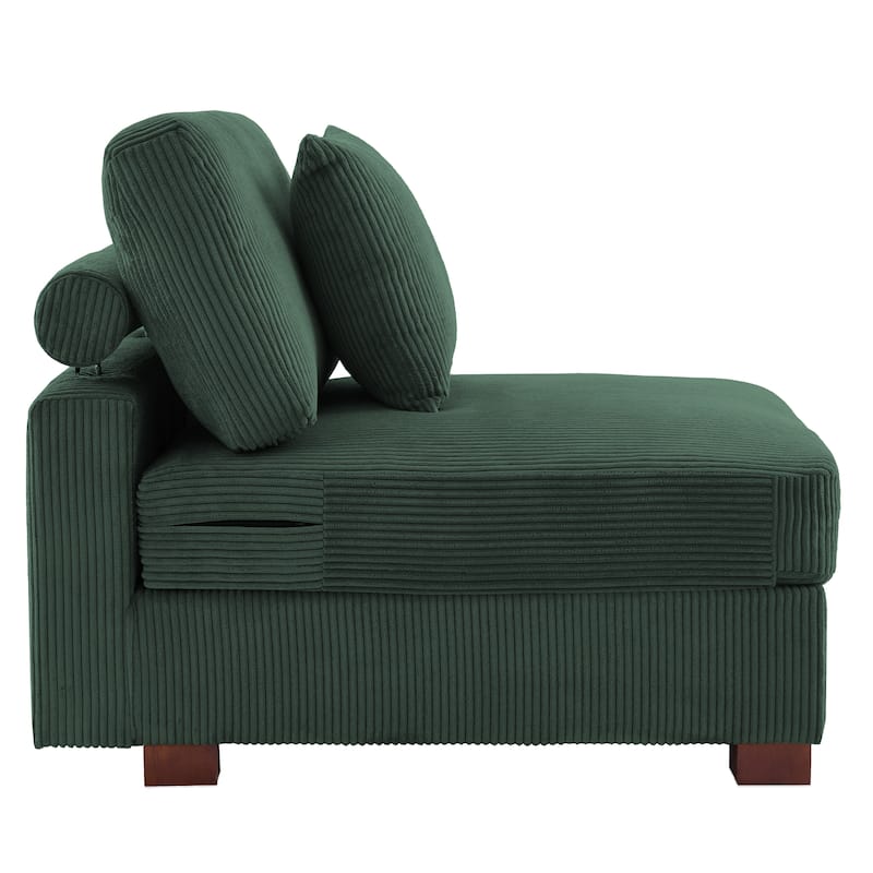 Corduroy Couch Modular Sectional Sofa with Pillows