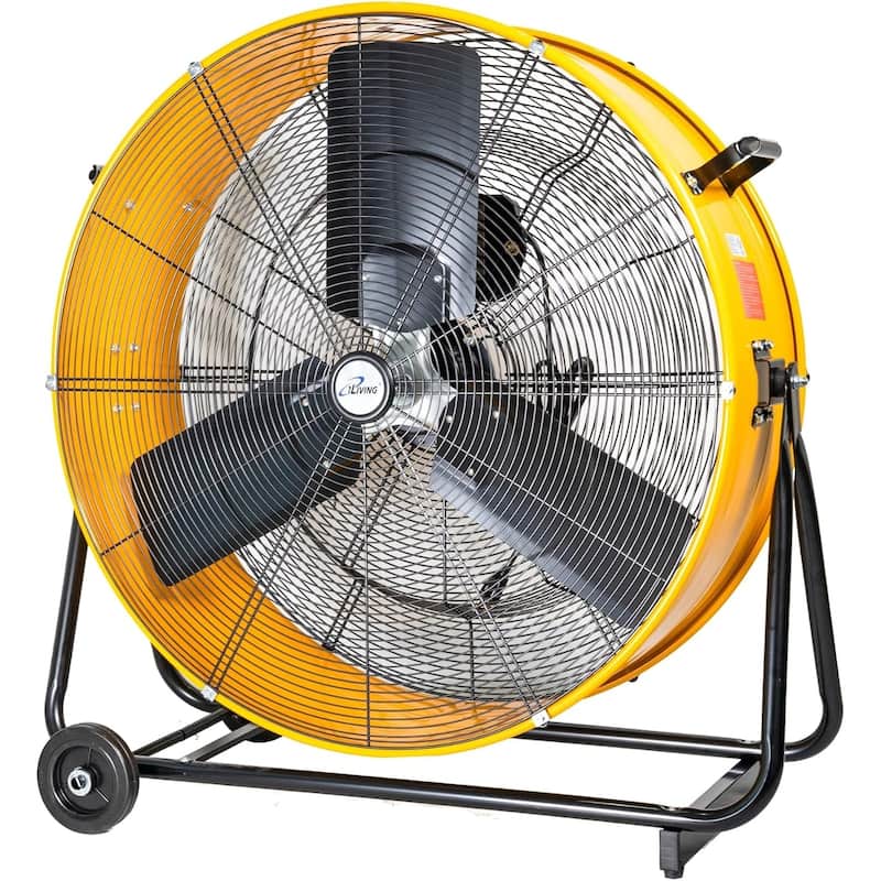 iLiving 30 Inches 12350 CFM Heavy Duty High Velocity Barrel Floor Drum Fan with DC Brushless Motor, Stepless Speed Adjustment