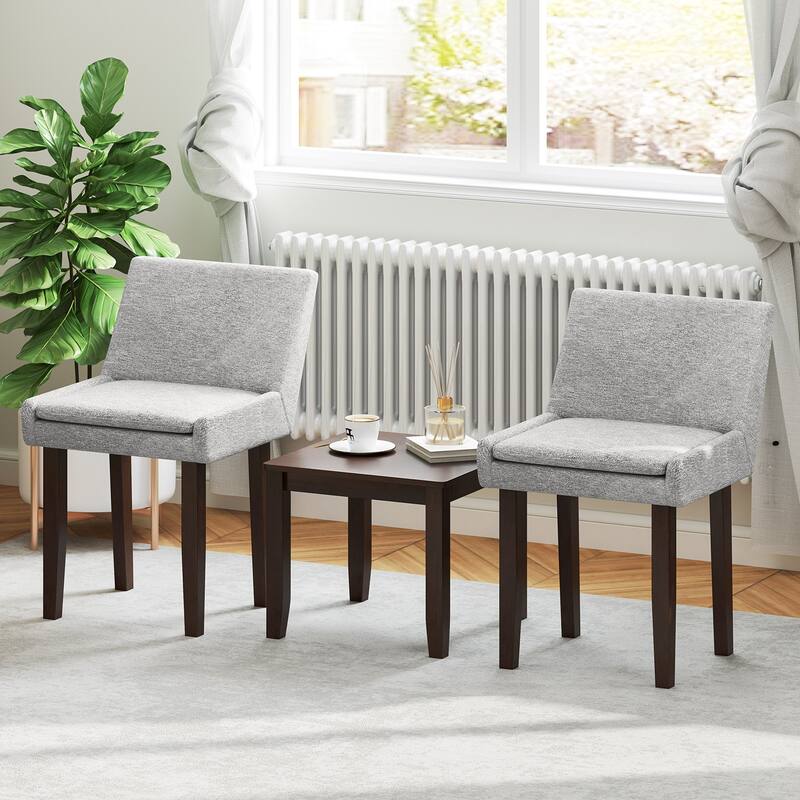 Modern Upholstered Fabric Side Leisure Chair Set of 2-Gray - Multi