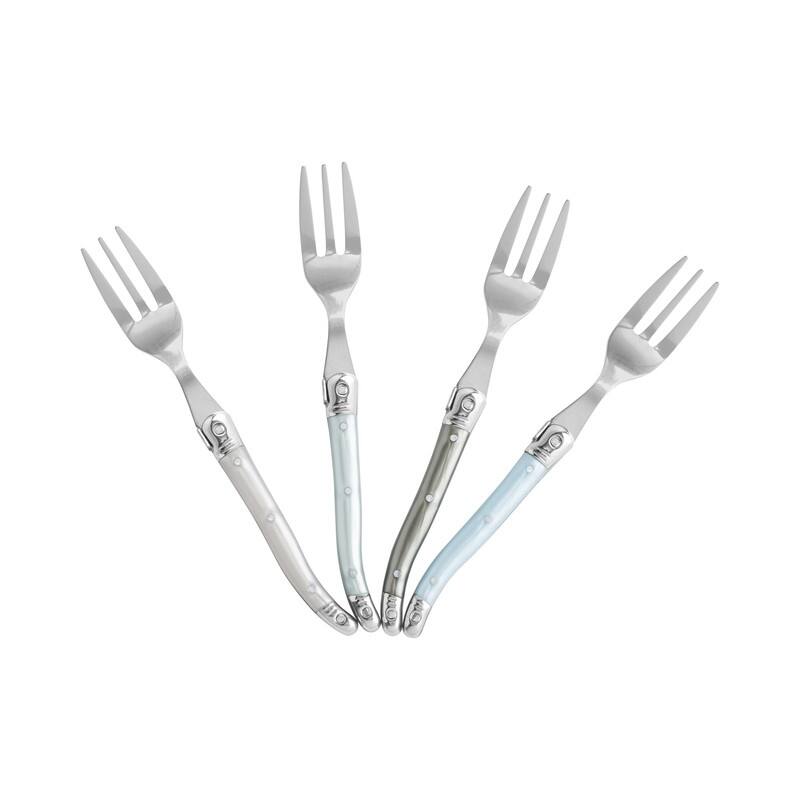 French Home Laguiole Set of 4 Mother of Pearl Cake Forks