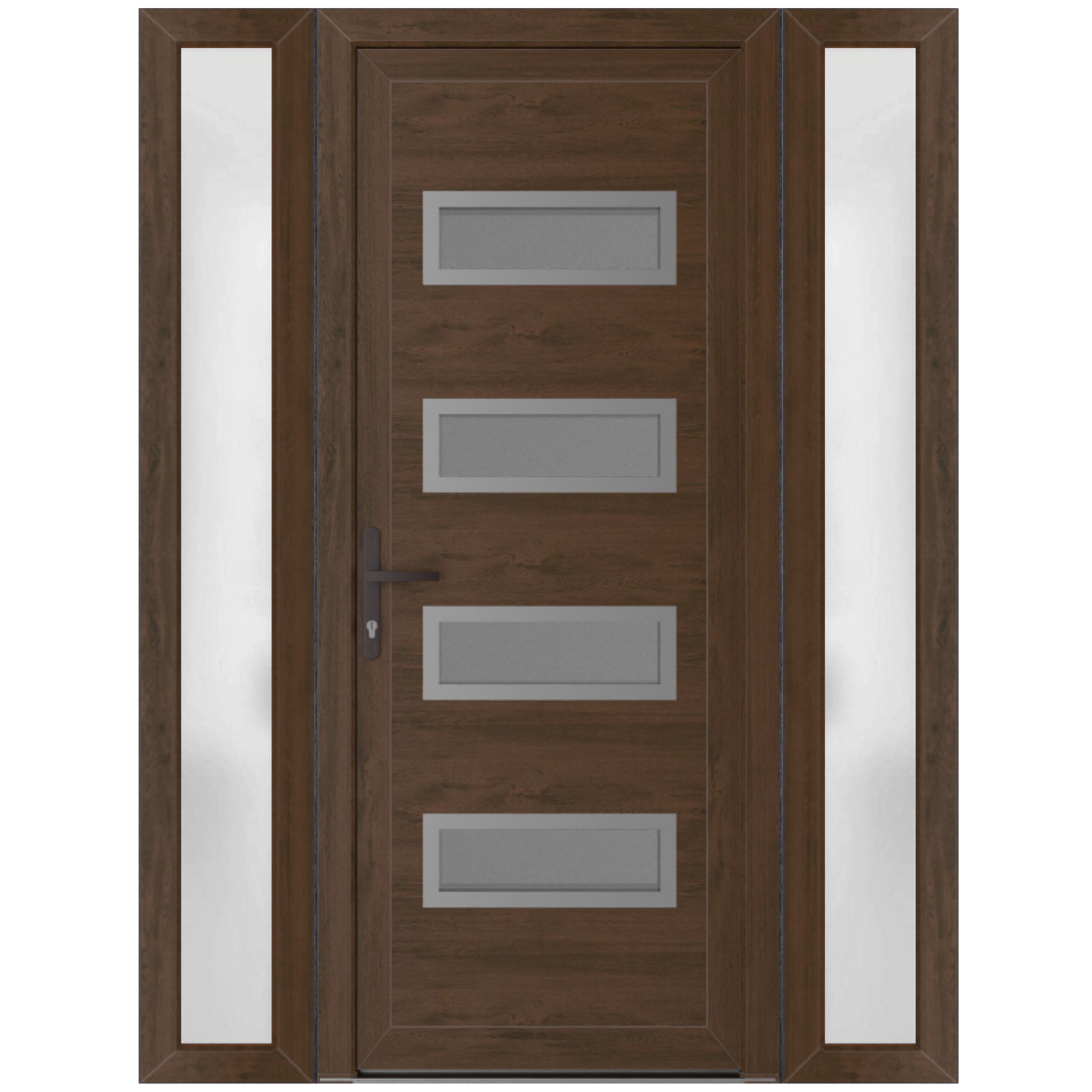 VDOMDOORS Manux 8113 Walnut uPVC Exterior Door