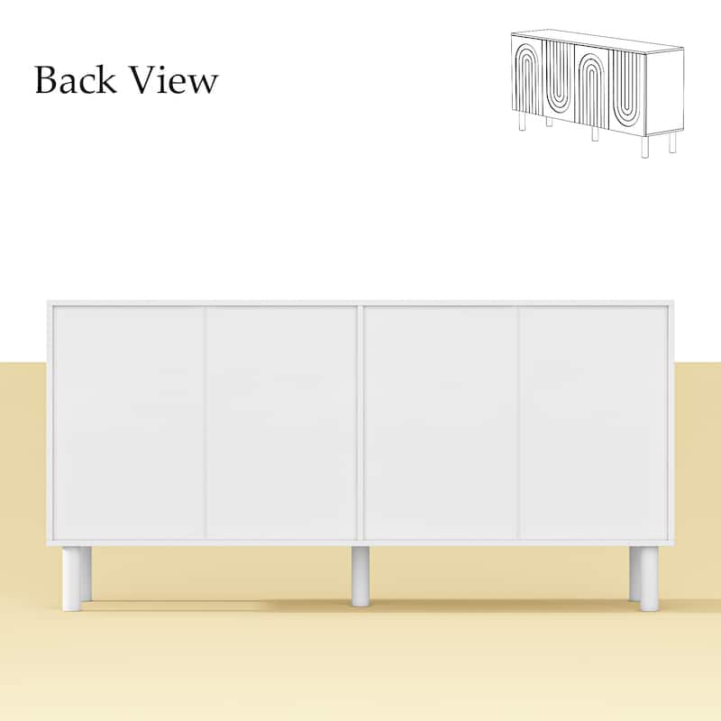 White MDF Sideboard Bookcase Kitchen Cabinet Buffet Credenza End Table