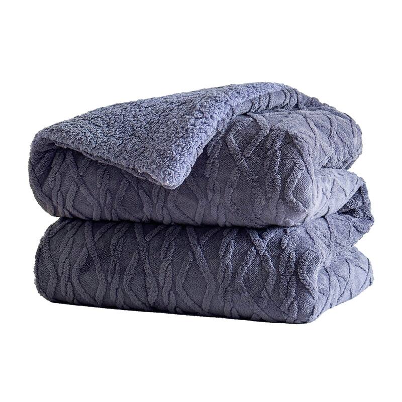 3 Pieces Sherpa Fleece Comforter Set Fluffy Comforter Bedding Set with 2 Pillowcases