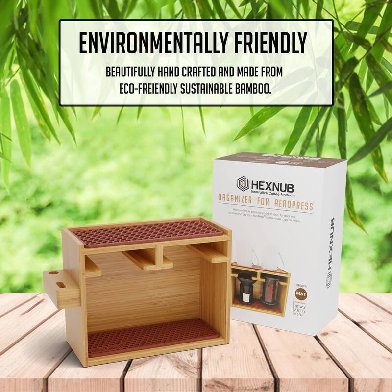 Bamboo Organizer for AeroPress, Coffee Caddy Station Holds AeroPress