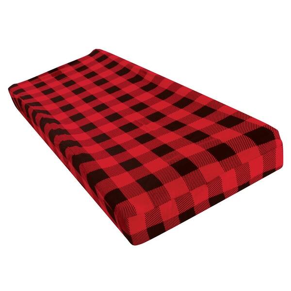 slide 1 of 1, Hudson Baby Cotton Changing Pad Cover, Buffalo Plaid, One Size - Buffalo Plaid Cotton - Buffalo Plaid