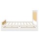 preview thumbnail 10 of 19, Queen Size Wood Storage Platform Bed with 2 Drawers, Rattan Headboard and Footboard