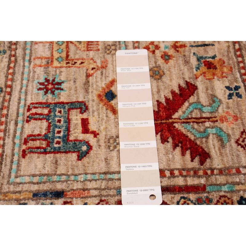 ECARPETGALLERY Hand-knotted Modern Ersari Beige Wool Rug - 2'8 x 9'10