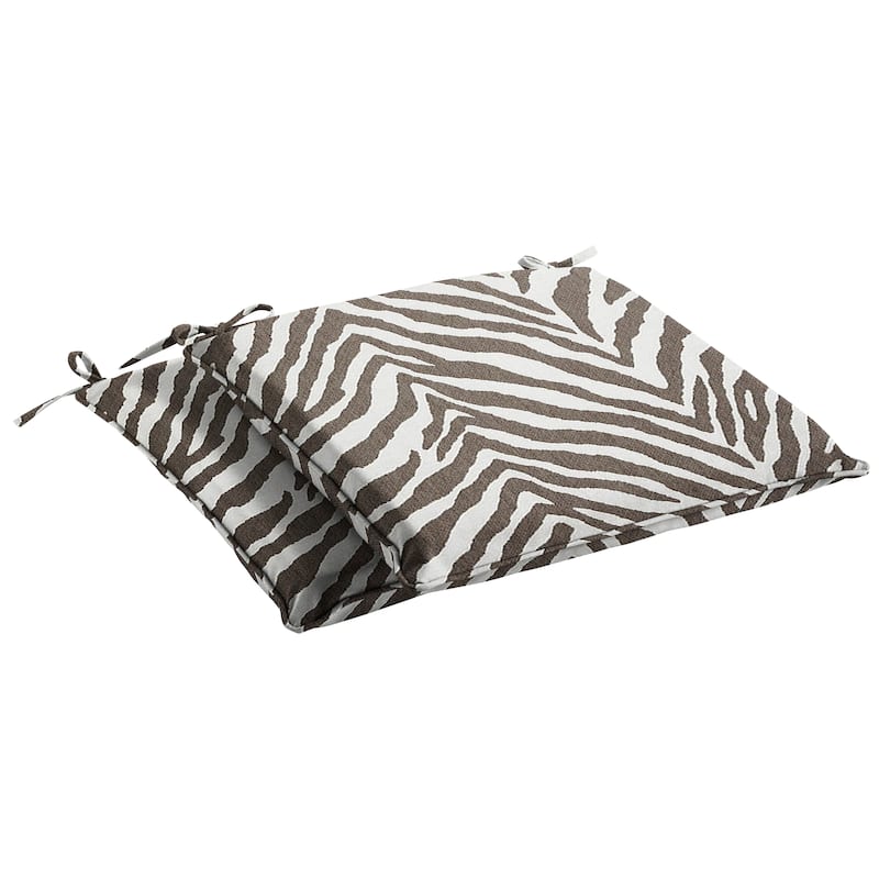 Sunbrella Grey Zebra Indoor/Outdoor Chair Pad Set, Corded