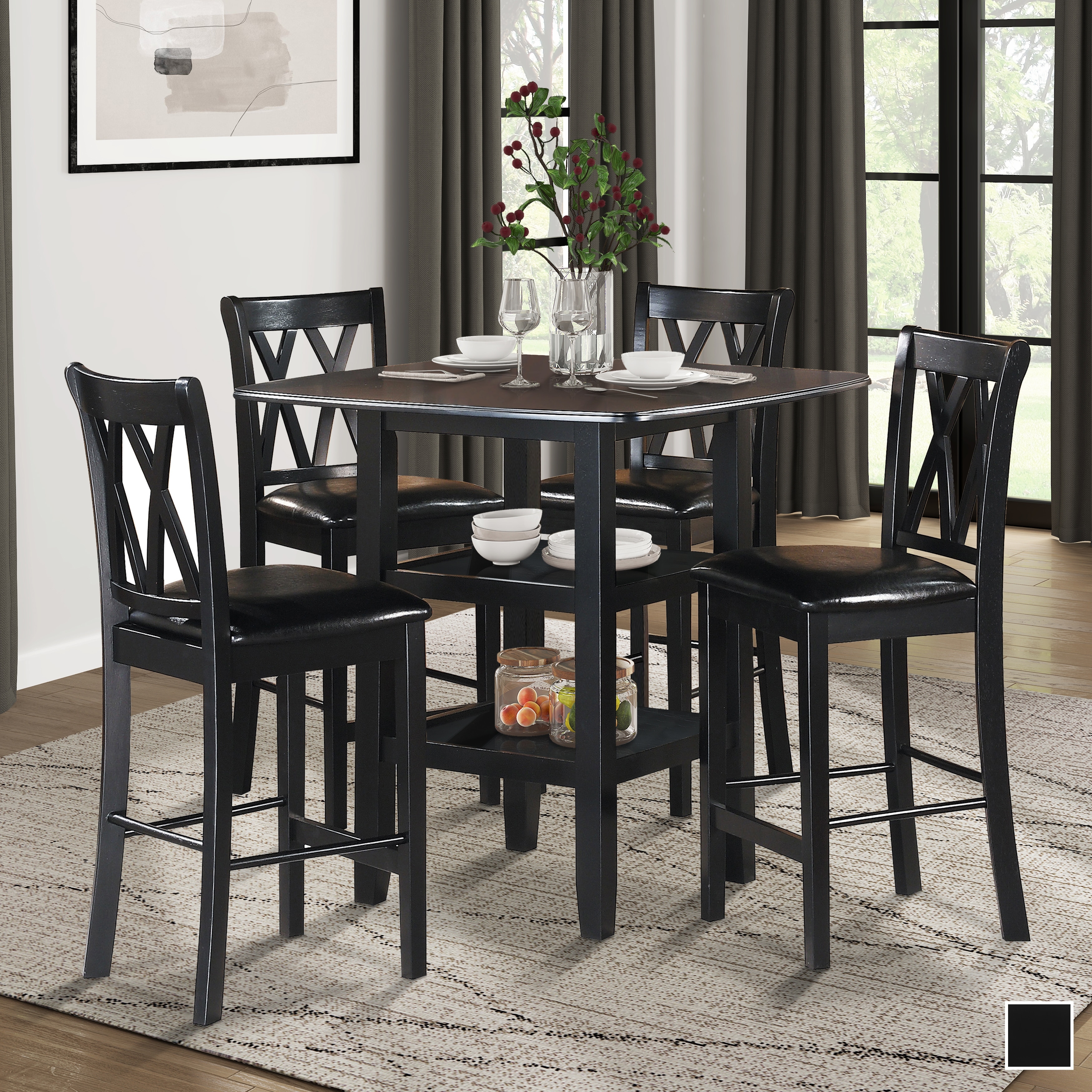 Fremont & Park Paseo Wood 5-Piece Counter Height Dining Set