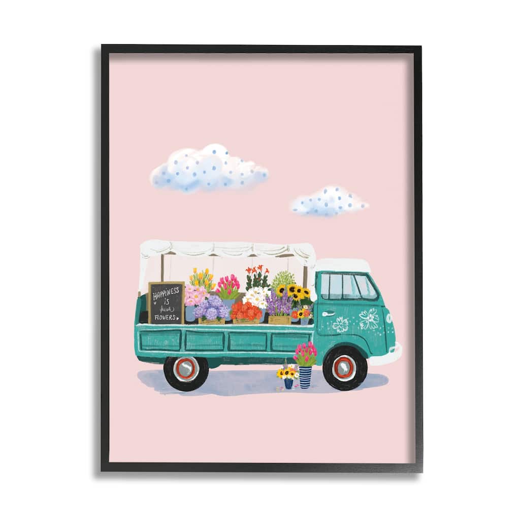 Stupell Truck Faire Sale Spring Flower Variety Blossoms Framed Giclee Art Design By Ilaria Benedetti
