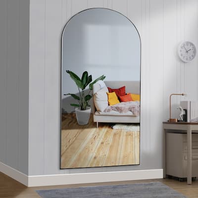 Modern Large Arched Mirror Full Length Floor Mirror with Stand