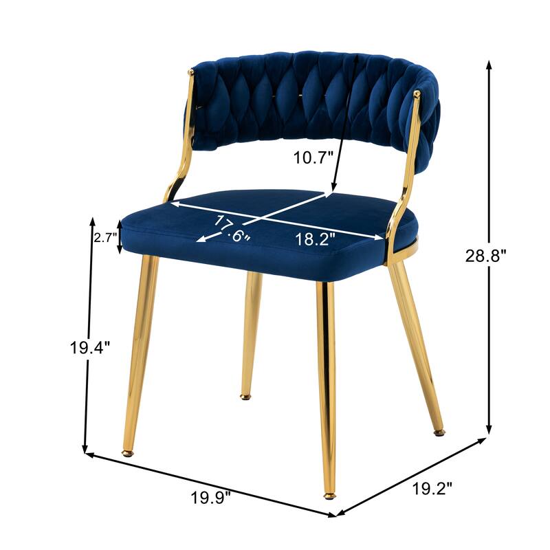 4PACK Upholstered Dining Chairs with Woven Back