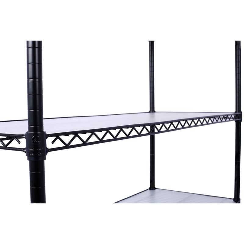 2450lbs Heavy Duty Adjustable Storage Rack with Wheels & Shelf Liners